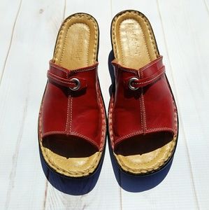 Josef Seibel red leather 8 10 sandals